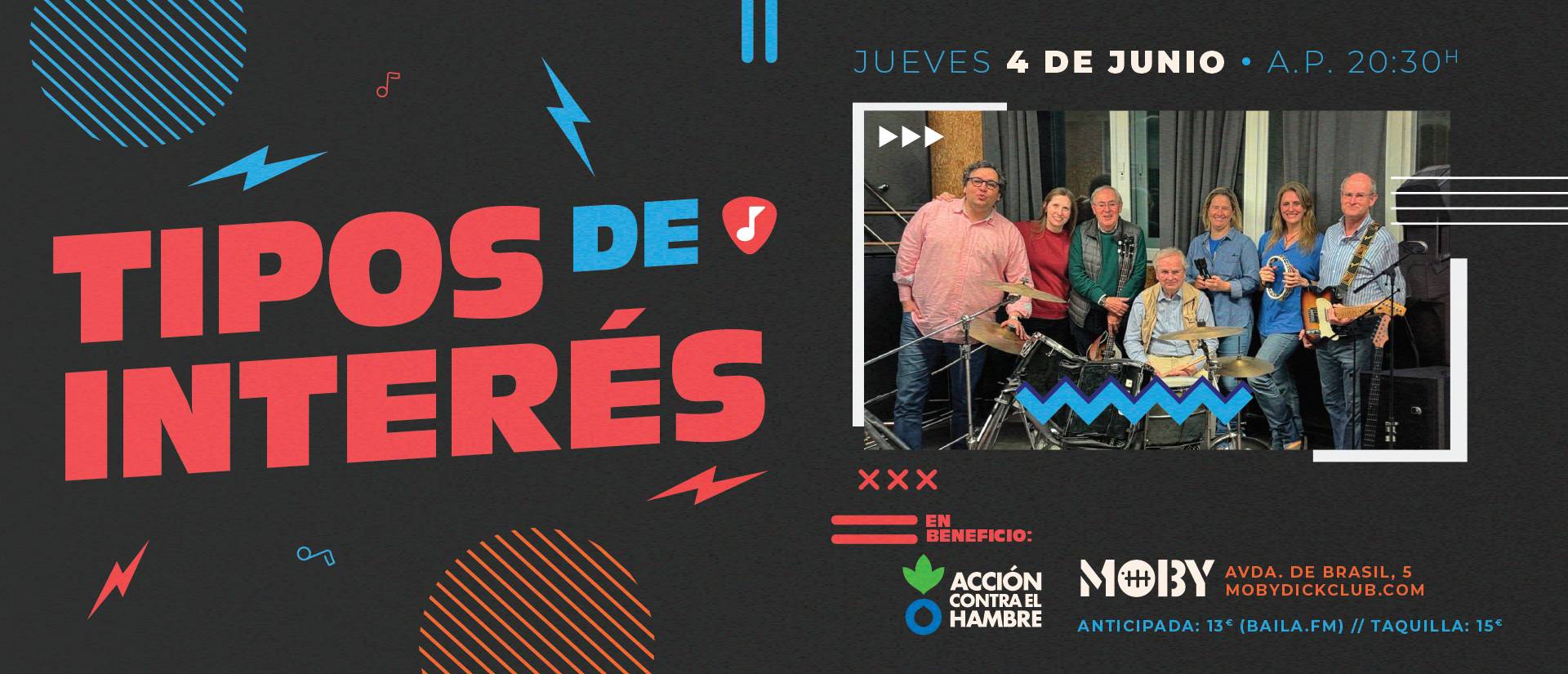 TIPOS DE INTERÉS · CONCIERTO A BENEFICIO DE ACCIÓN CONTRA EL HAMBRE