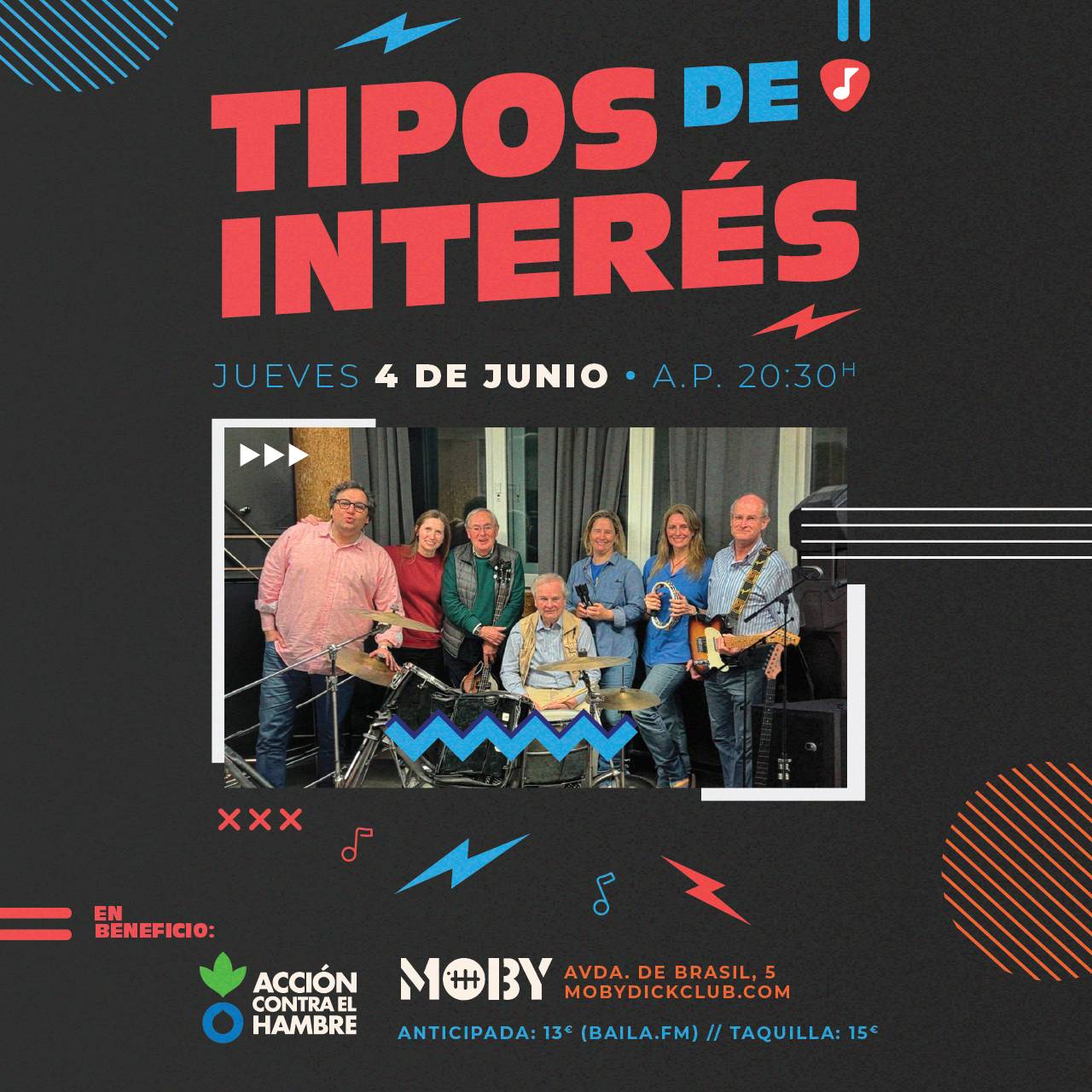 TIPOS DE INTERÉS · CONCIERTO A BENEFICIO DE ACCIÓN CONTRA EL HAMBRE