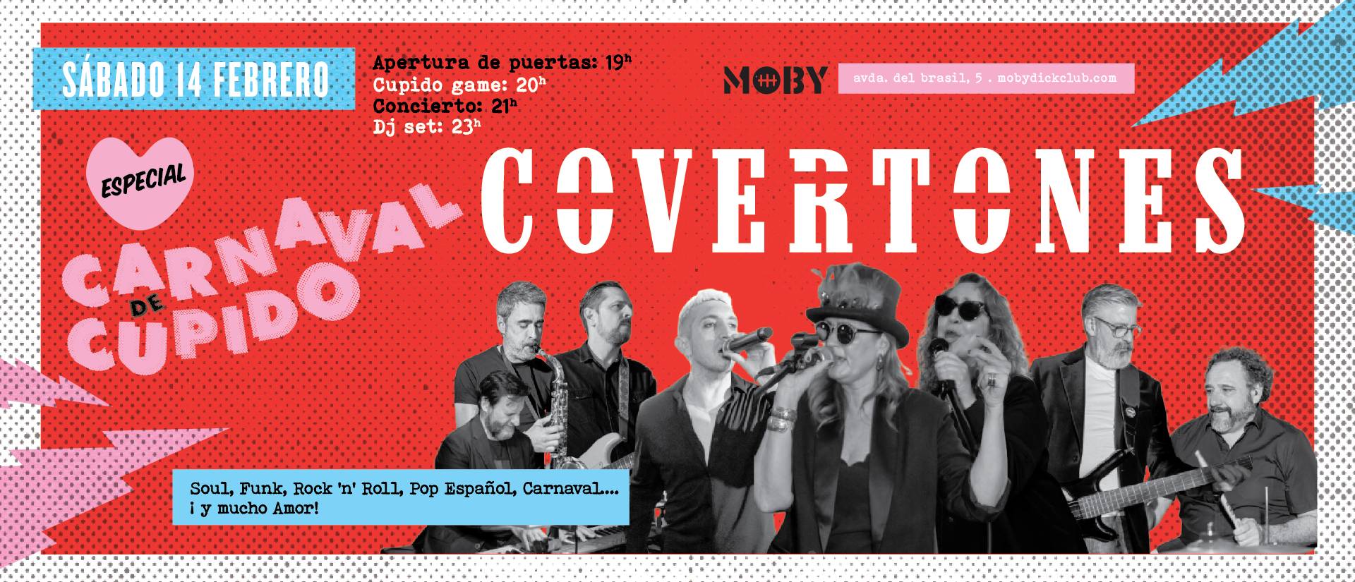 VERBENA EN LA BALLENA ESPECIAL CARNAVAL DE CUPIDO CON COVERTONES