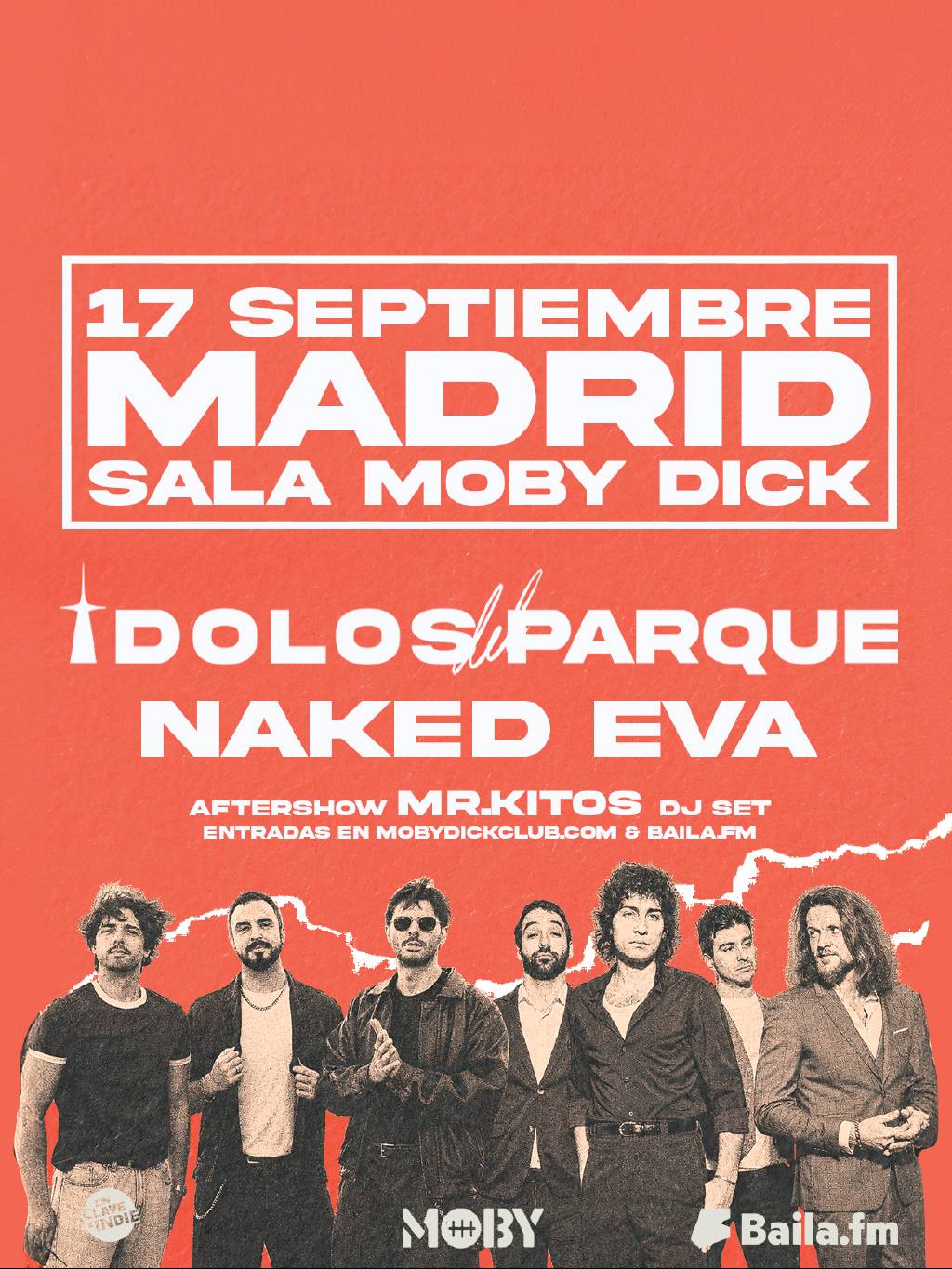 ÍDOLOS DEL PARQUE + NAKED EVA + Mr Kitos Postparty DJ Set en Madrid