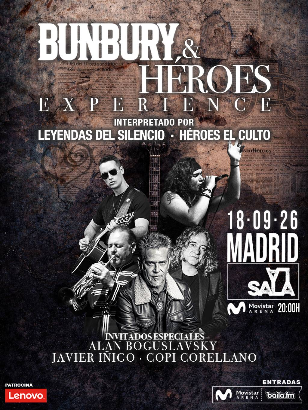 BUNBURY & HEROES EXPERIENCE en Madrid